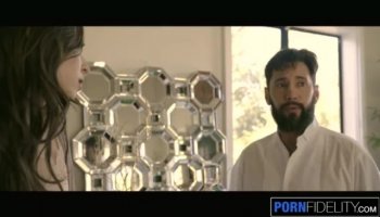 19 years old bitch Marina Angel gagging and choking on a fat rod